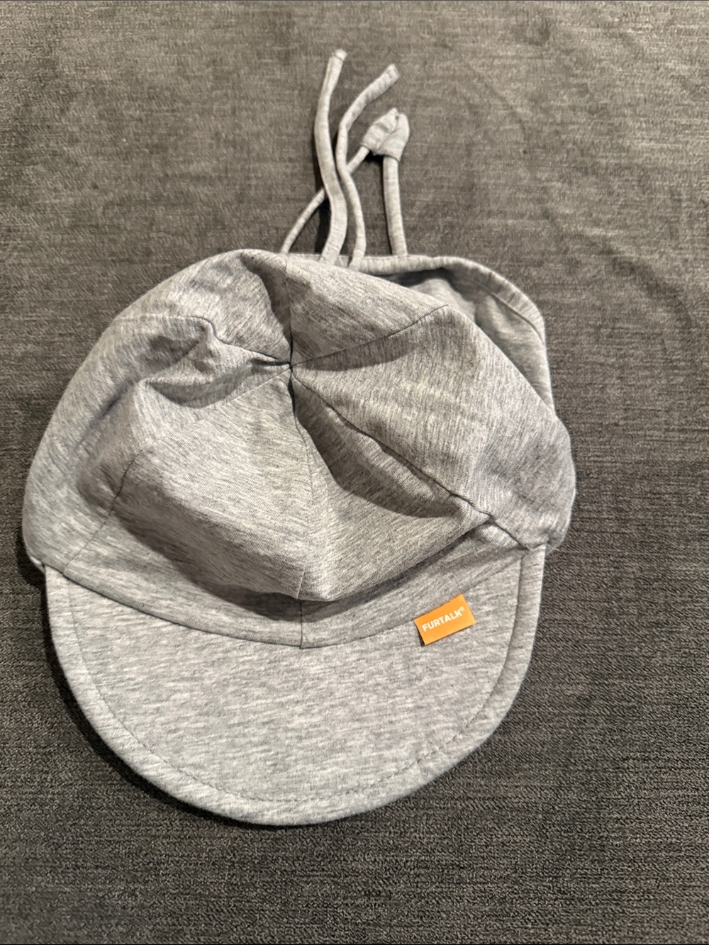 Kids Lightweight Gray Jersey Sun Cap with Adjustable Ties